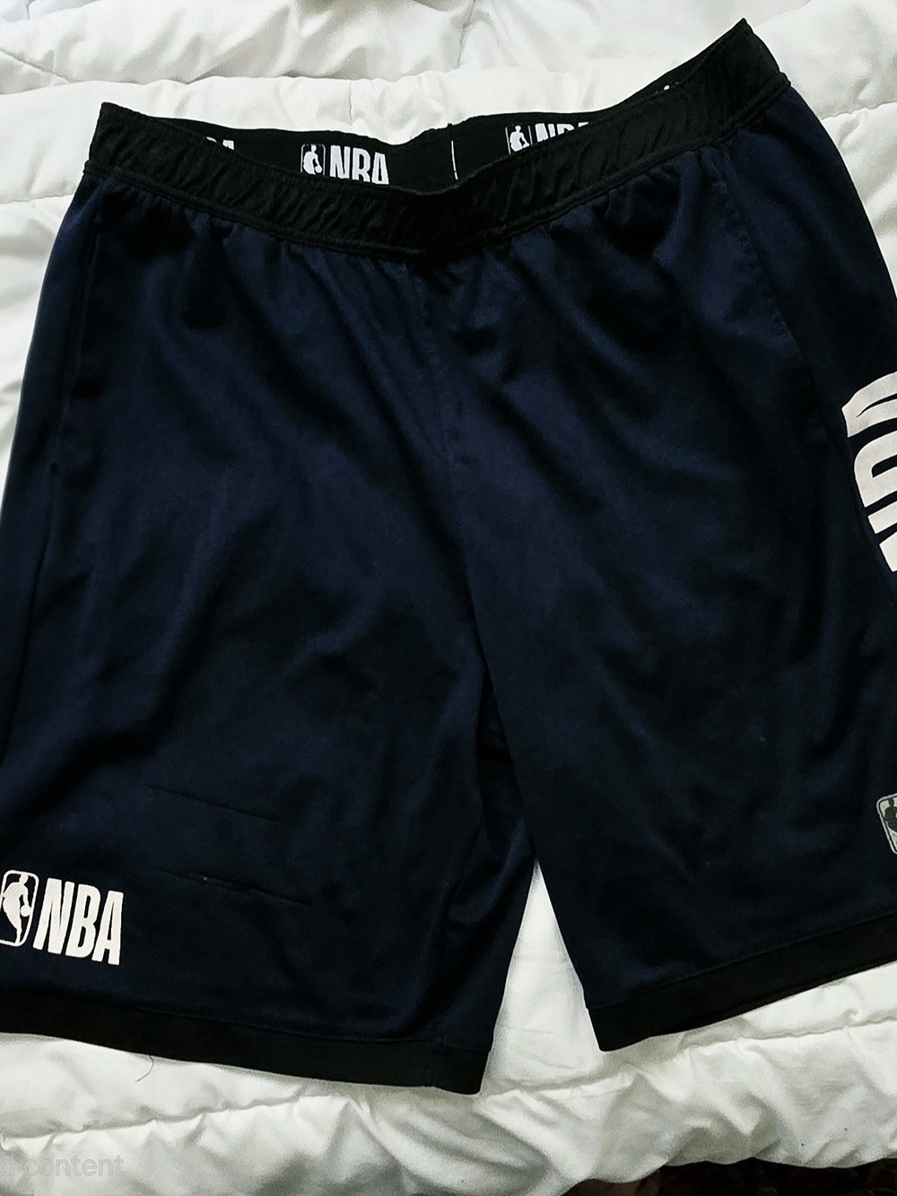 NBA Men's Dark Navy Athletic Shorts with Black Waistband